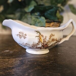 Vintage Johnson Bros “The Old Mill” Gravy Bowl England